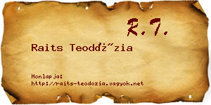 Raits Teodózia névjegykártya